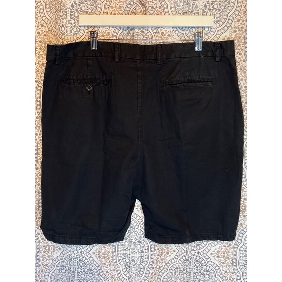 Black Mens Casual Chino Shorts With Pockets & Button Closure - Picture 3 of 9